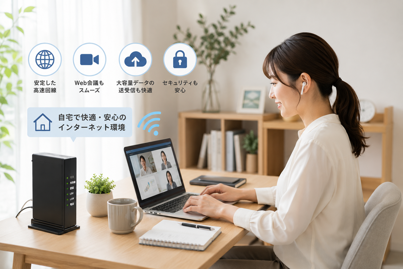 在宅ワークの女性